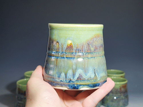 Set of Two (2) Hand Thrown Pottery Wine Cups - Image 4