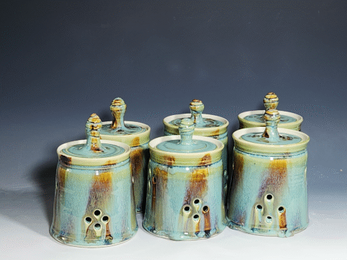 Hand Thrown Ceramic Garlic Keeper, Handmade Pottery Kitchen Decor - Image 9