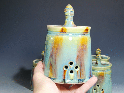 Hand Thrown Ceramic Garlic Keeper, Handmade Pottery Kitchen Decor - Image 5