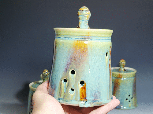 Hand Thrown Ceramic Garlic Keeper, Handmade Pottery Kitchen Decor - Image 4