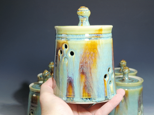 Hand Thrown Ceramic Garlic Keeper, Handmade Pottery Kitchen Decor - Image 3