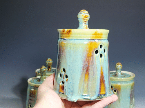 Hand Thrown Ceramic Garlic Keeper, Handmade Pottery Kitchen Decor - Image 2