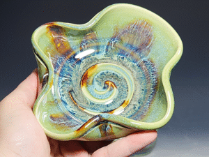 Hand-thrown Pottery Trinket Holder, Ceramic Jewelry Dish, Handmade Ring Dish, Teabag Holder, Catchall Bowl, Earring Holder