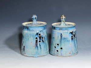 Hand Thrown Ceramic Garlic Keeper, Handmade Pottery Kitchen Decor