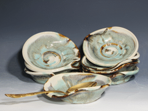 Hand Thrown Ceramic Spoon Rest, Handmade Spoon Holder, Ladle Rest, Tea Bag Holder, Coffee Spoonrest, Rustic, Each