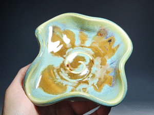 Hand-thrown Pottery Trinket Holder, Ceramic Jewelry Dish, Handmade Ring Dish, Teabag Holder, Catchall Bowl, Earring Holder