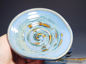 Hand Thrown Ceramic Spoon Rest, Each