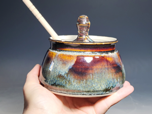 SECONDS SALE! Handmade Pottery Lidded Honey Jar
