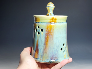 SECONDS SALE! Hand Thrown Ceramic Garlic Keeper, Handmade Pottery Kitchen Decor