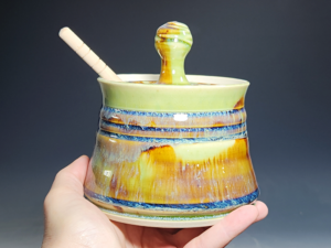 SECONDS SALE! Handmade Pottery Lidded Honey Jar