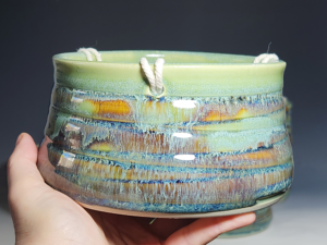 Hand-thrown Pottery Hanging Planter With or Without Drainage