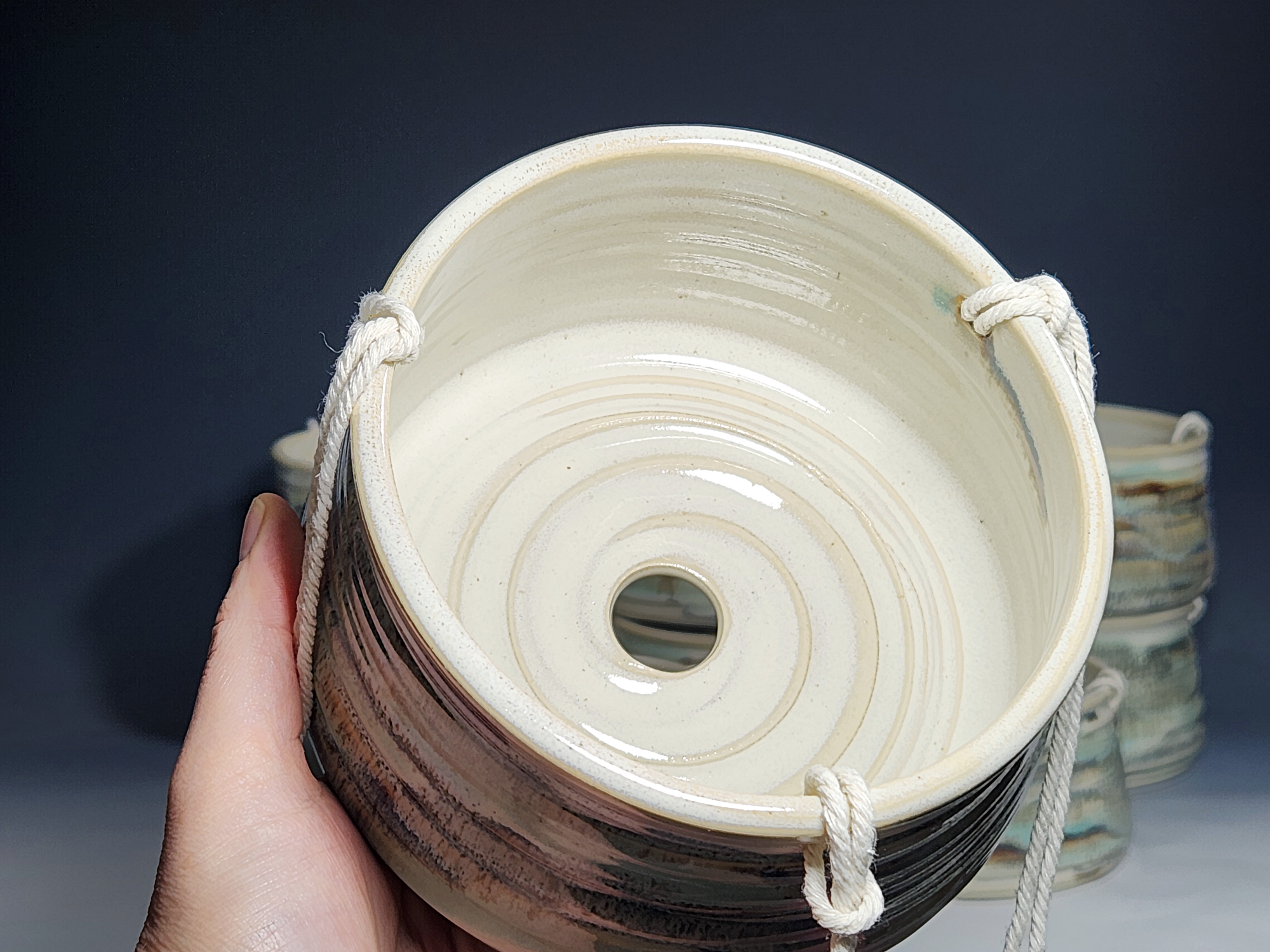 Hand-thrown Pottery Hanging Planter - Image 12