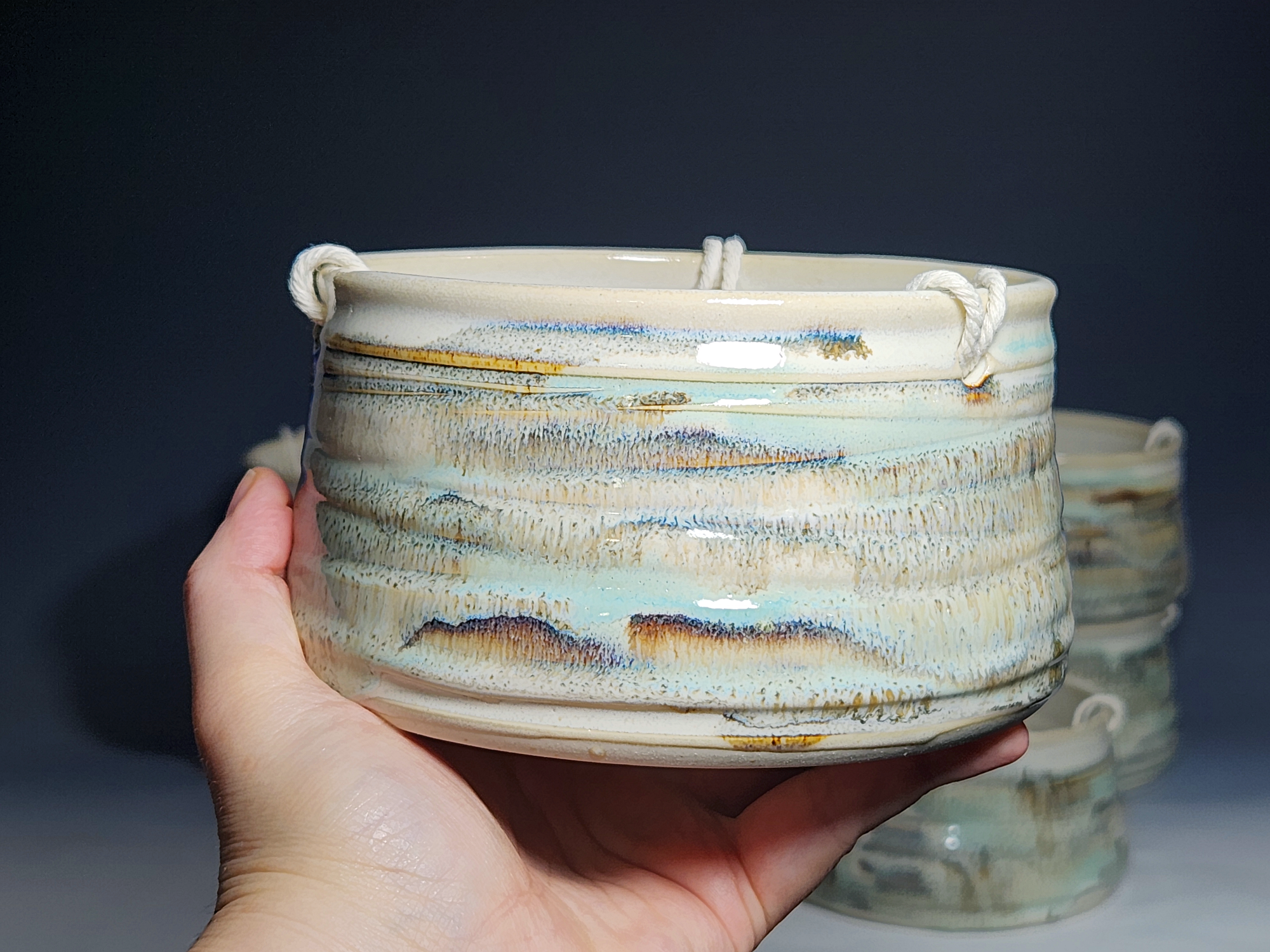 Hand-thrown Pottery Hanging Planter - Image 8