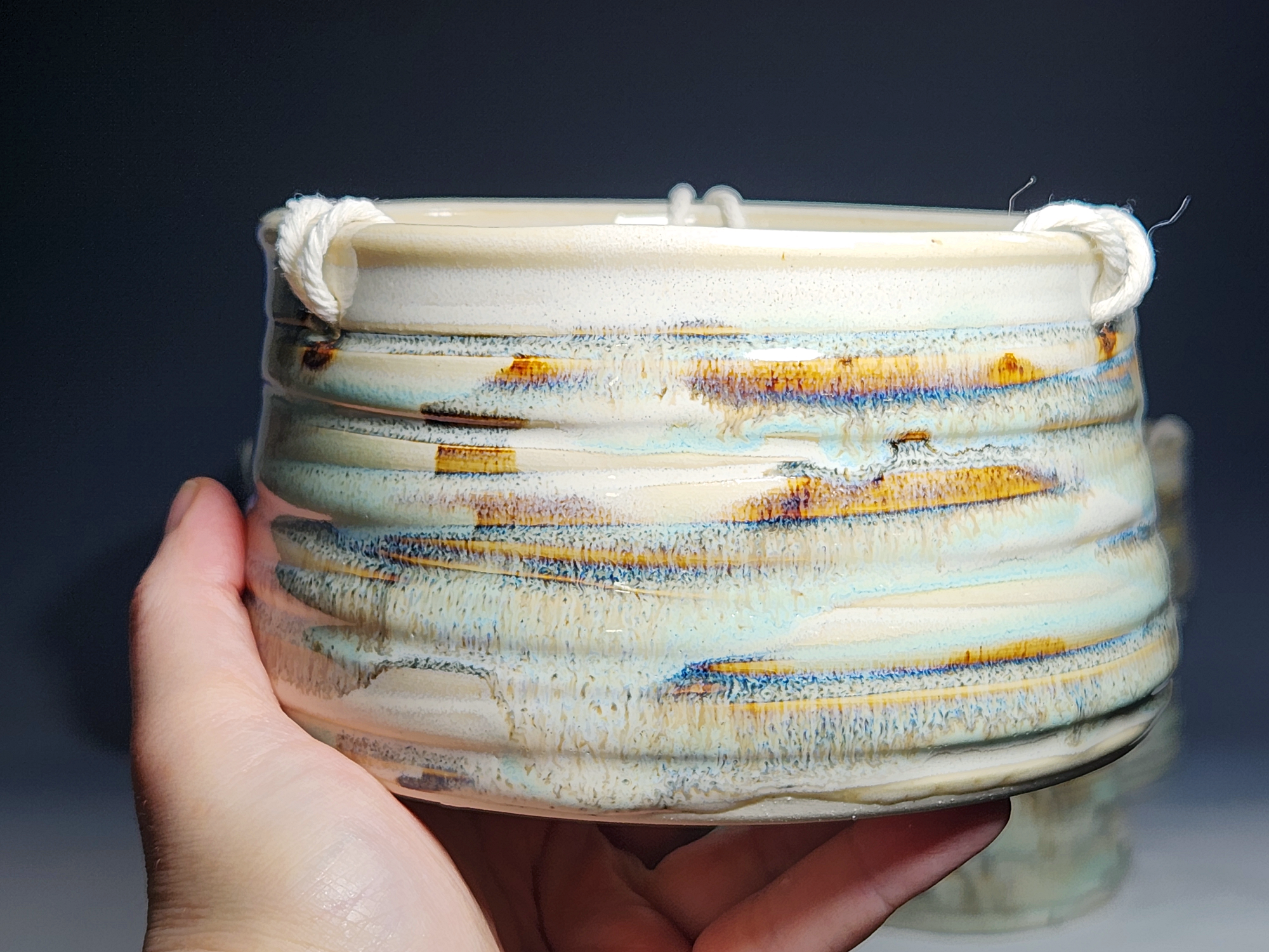 Hand-thrown Pottery Hanging Planter - Image 5