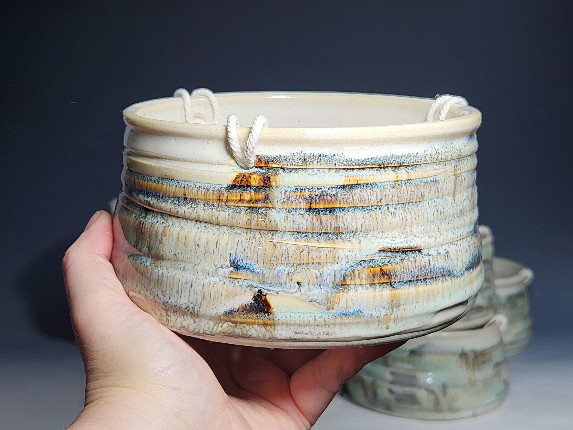 Hand-thrown Pottery Hanging Planter