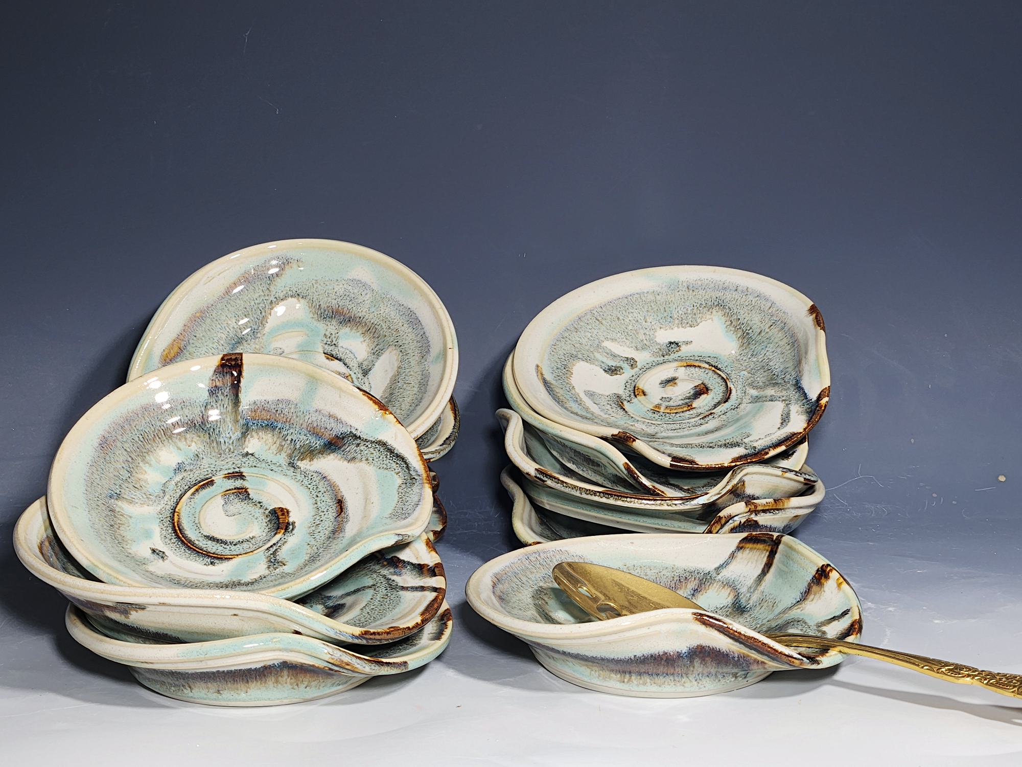 Hand Thrown Ceramic Spoon Rest, Handmade Spoon Holder, Ladle Rest, Tea Bag Holder, Coffee Spoonrest, Rustic, Each - Image 2