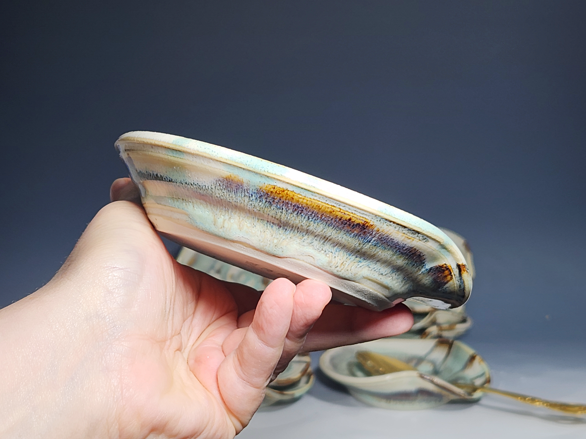 Hand Thrown Ceramic Spoon Rest, Handmade Spoon Holder, Ladle Rest, Tea Bag Holder, Coffee Spoonrest, Rustic, Each - Image 15