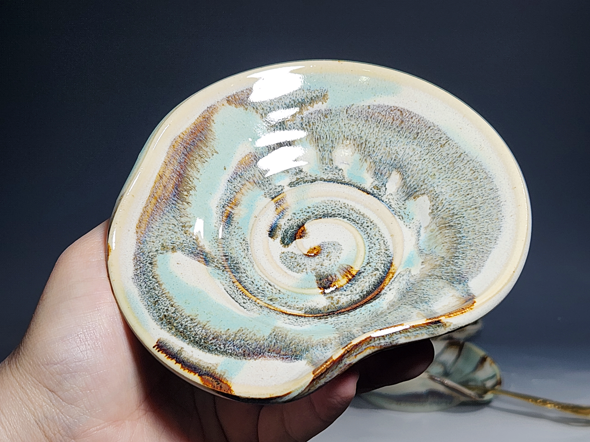 Hand Thrown Ceramic Spoon Rest, Handmade Spoon Holder, Ladle Rest, Tea Bag Holder, Coffee Spoonrest, Rustic, Each