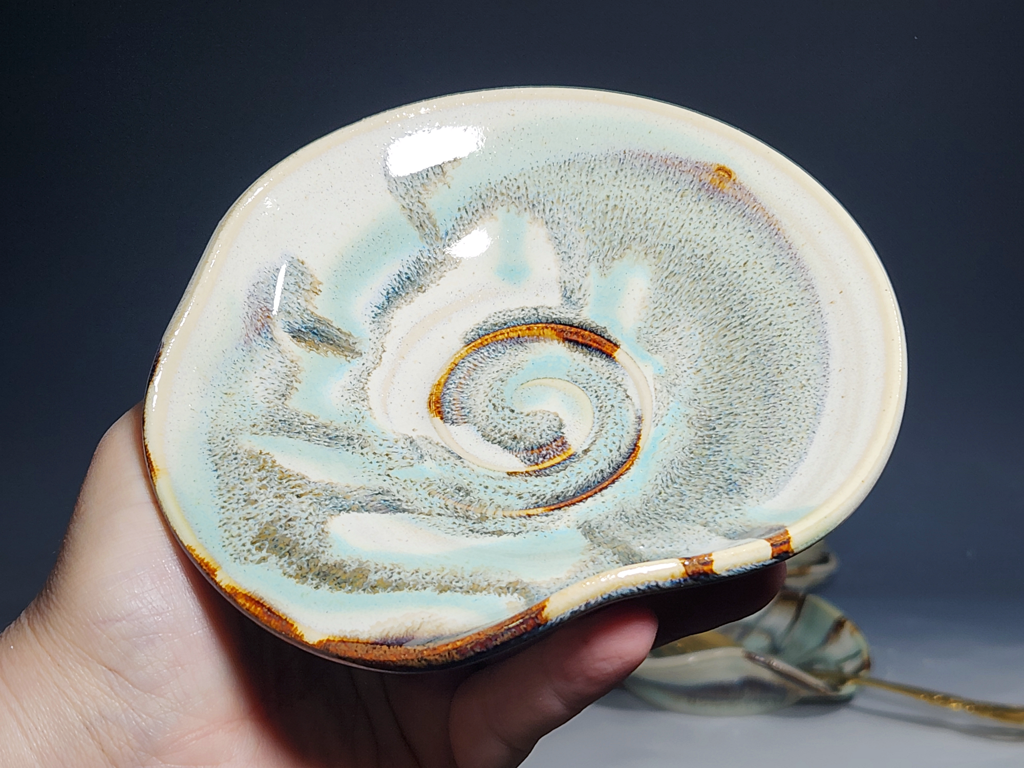 Hand Thrown Ceramic Spoon Rest, Handmade Spoon Holder, Ladle Rest, Tea Bag Holder, Coffee Spoonrest, Rustic, Each - Image 9