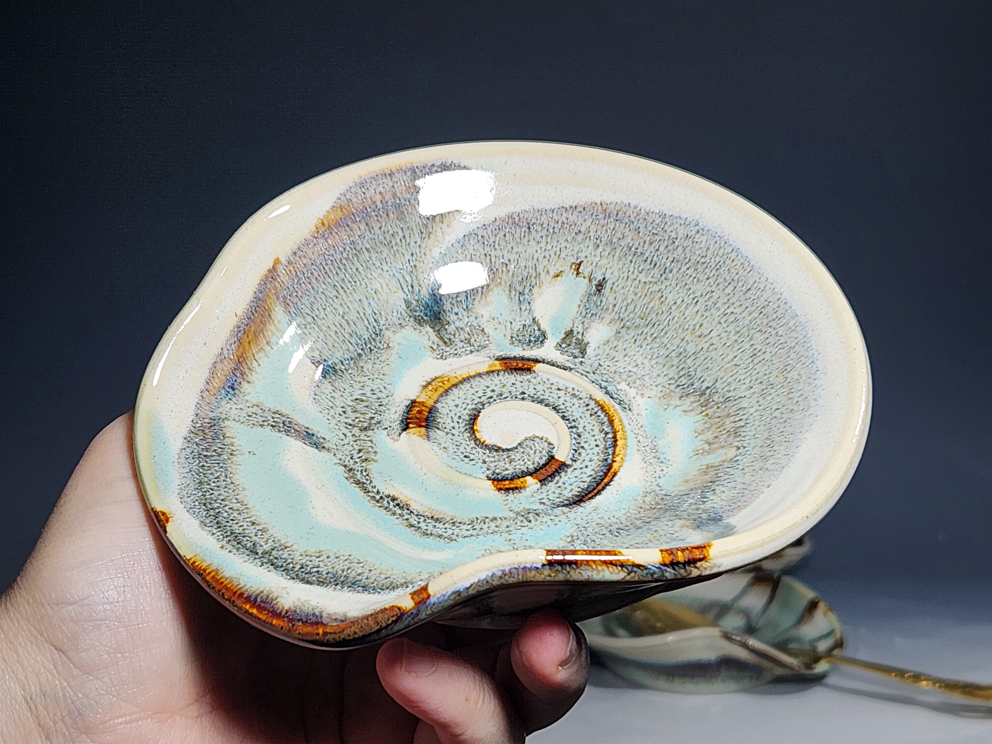 Hand Thrown Ceramic Spoon Rest, Handmade Spoon Holder, Ladle Rest, Tea Bag Holder, Coffee Spoonrest, Rustic, Each - Image 8