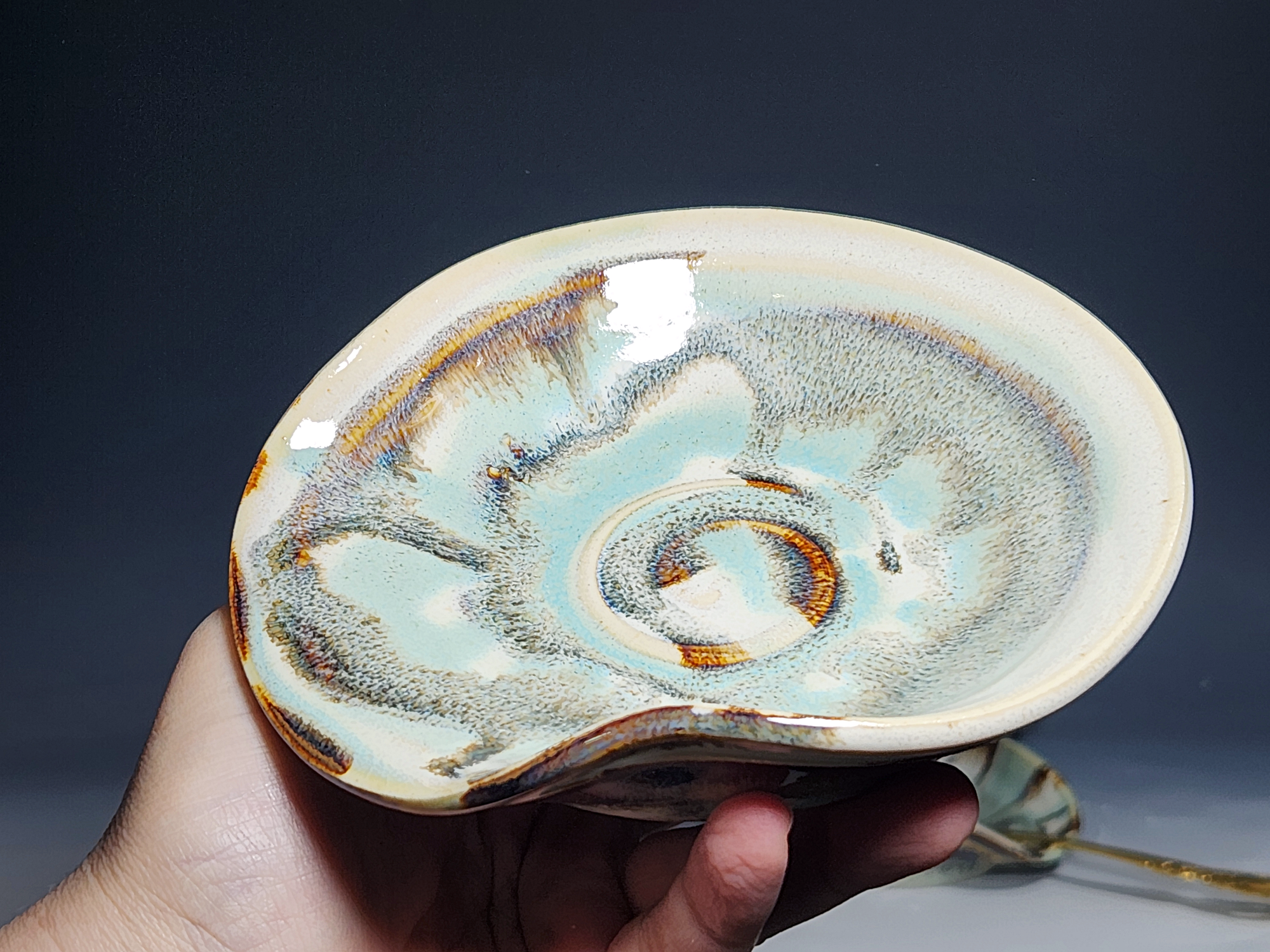 Hand Thrown Ceramic Spoon Rest, Handmade Spoon Holder, Ladle Rest, Tea Bag Holder, Coffee Spoonrest, Rustic, Each - Image 6