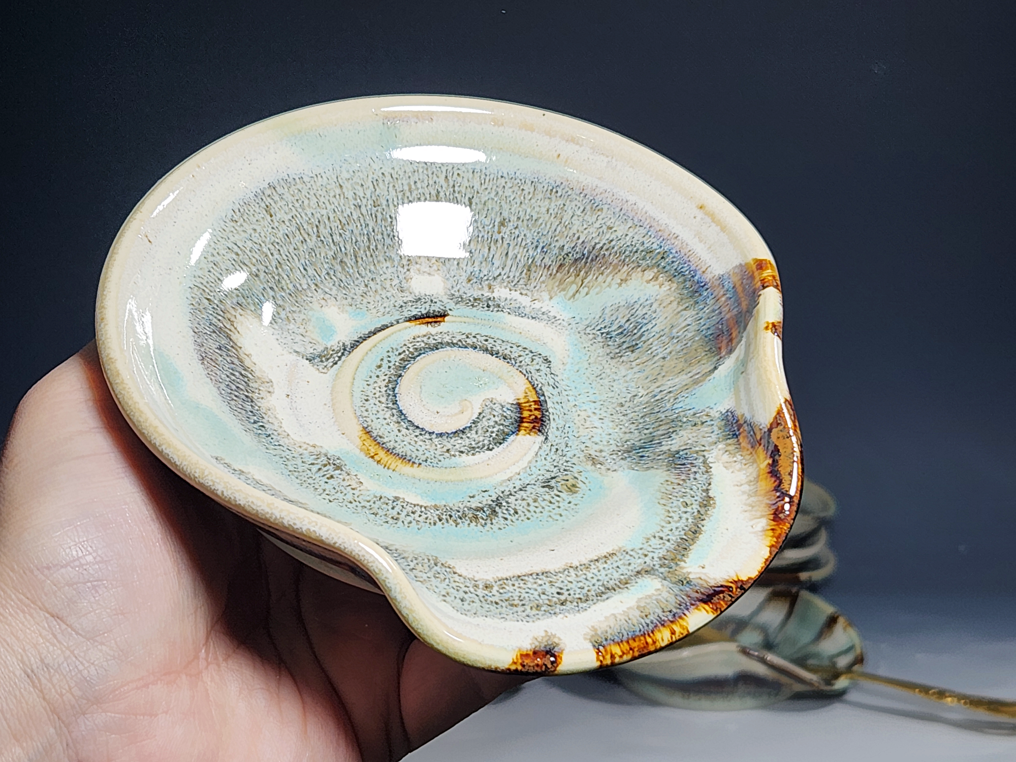 Hand Thrown Ceramic Spoon Rest, Handmade Spoon Holder, Ladle Rest, Tea Bag Holder, Coffee Spoonrest, Rustic, Each - Image 4