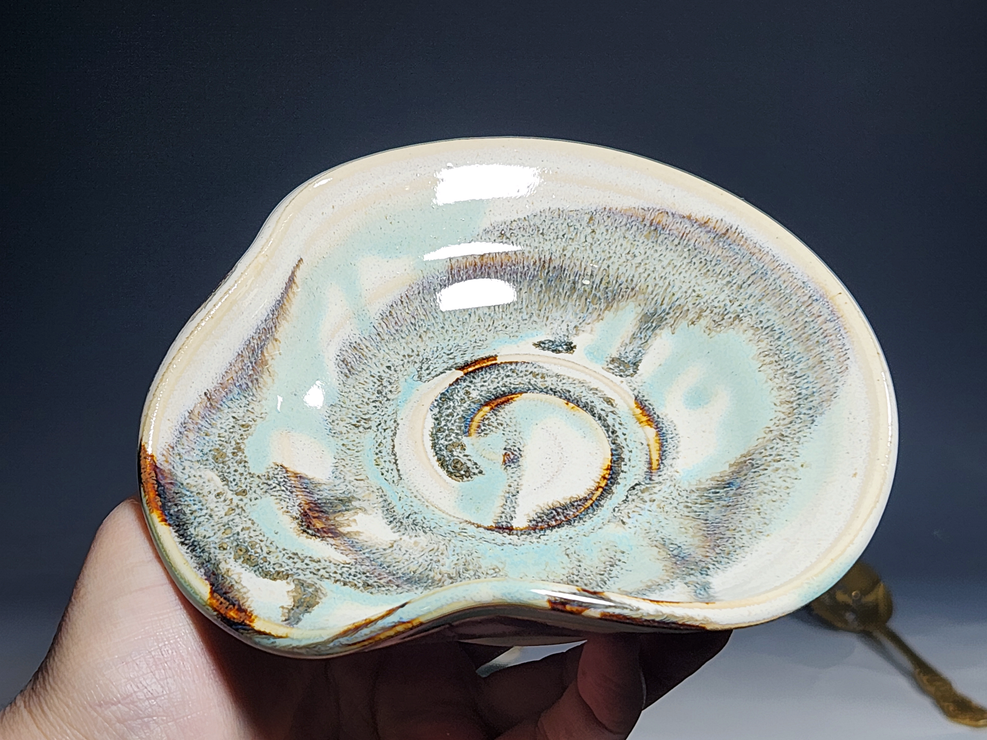 Hand Thrown Ceramic Spoon Rest, Handmade Spoon Holder, Ladle Rest, Tea Bag Holder, Coffee Spoonrest, Rustic, Each - Image 3